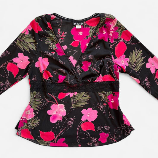 Y2K Floral Mesh Top (1X)