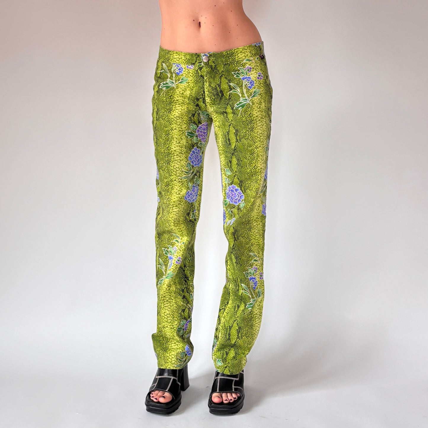 Y2K Snakeskin Print Pants (S)