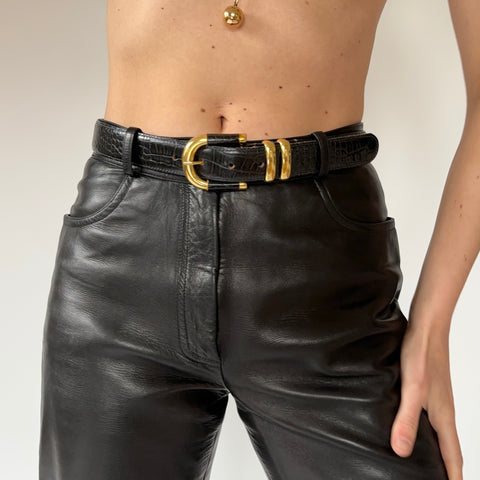 90s Italian Leather Belt (M)