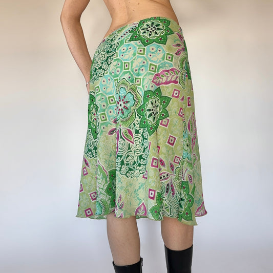Y2K Medallion Midi Skirt (S/M)