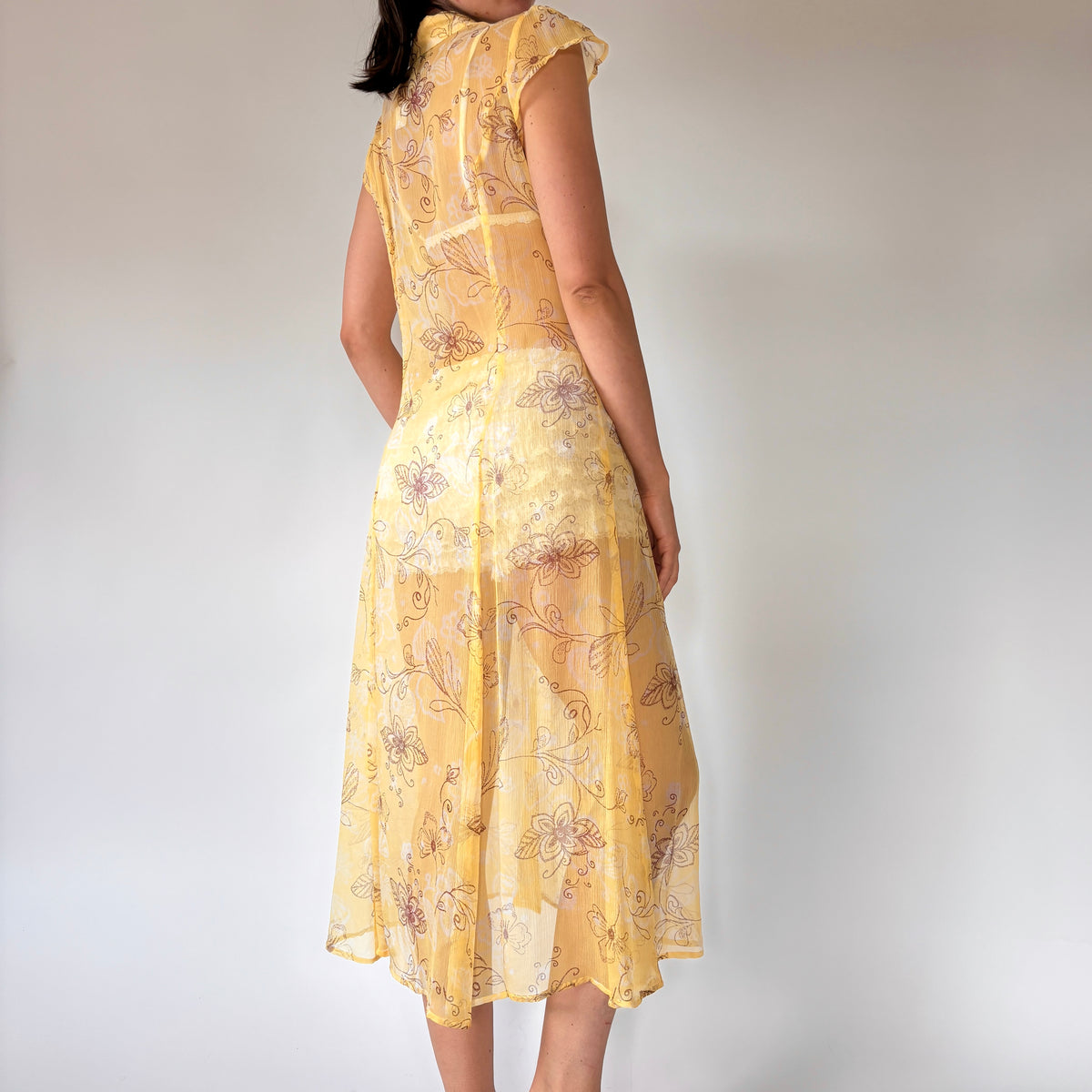 PRG6038 Sheer Avatar Pure Silk Self Pocket Tunic Dress