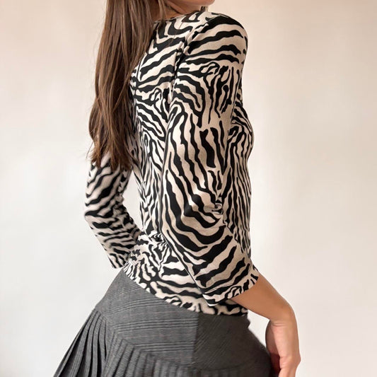 Y2K Animal Print Top (S/M)