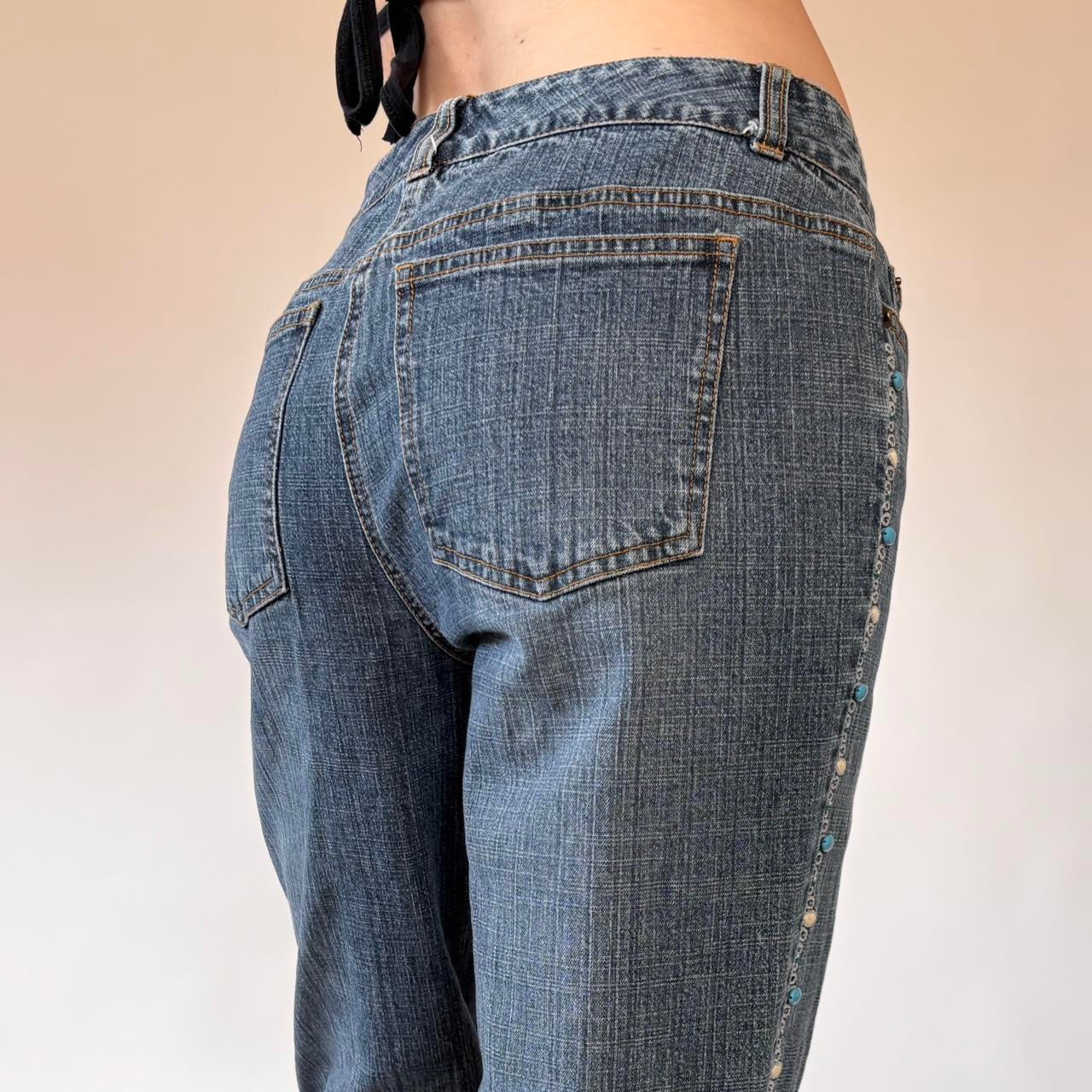 Y2K Beaded Jeans (S/M)