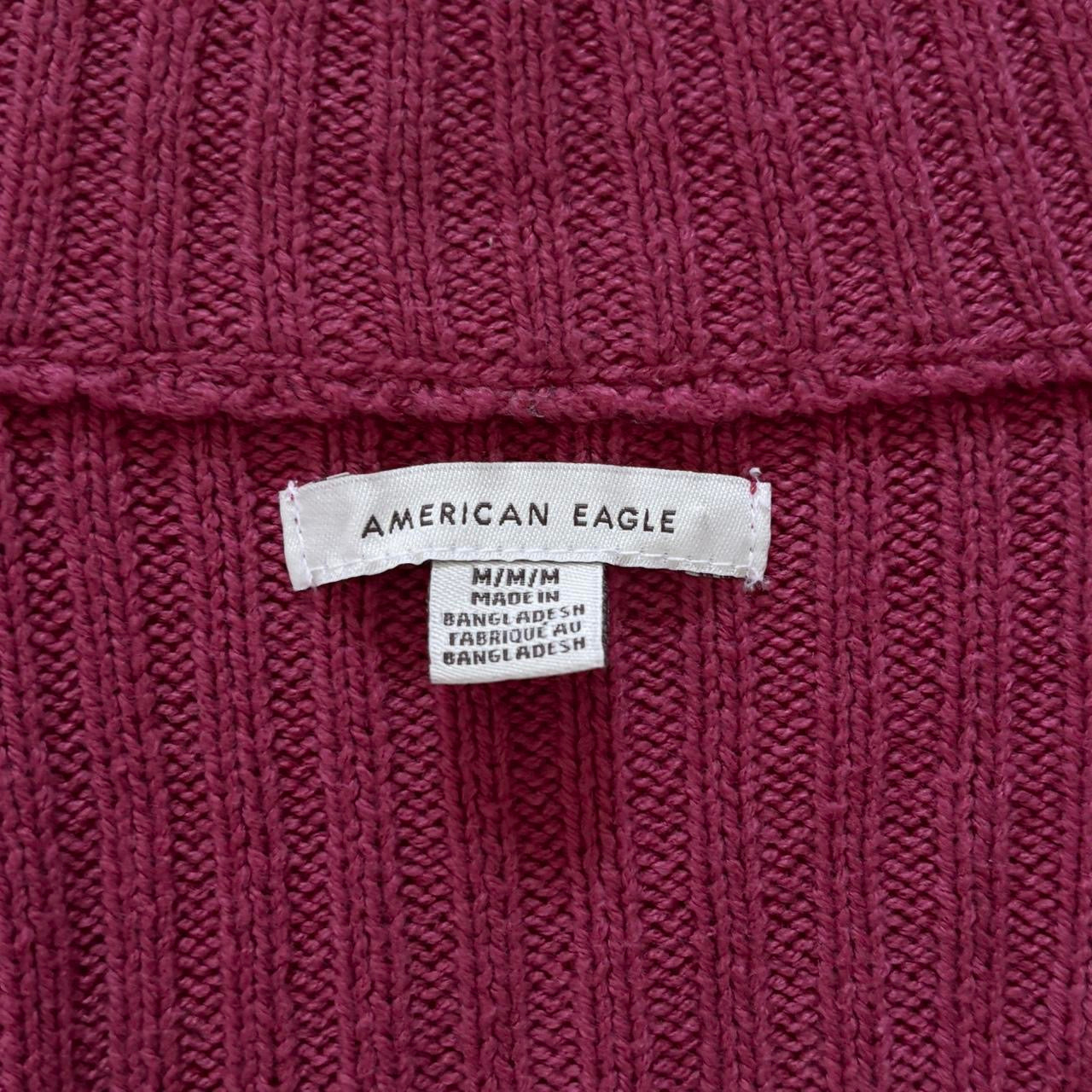 American Eagle Raspberry Double Zip Sweater (M)