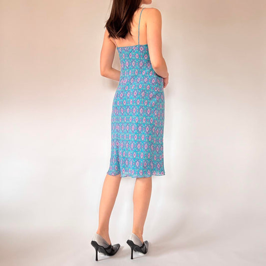 Y2K Silk Midi Dress (S)