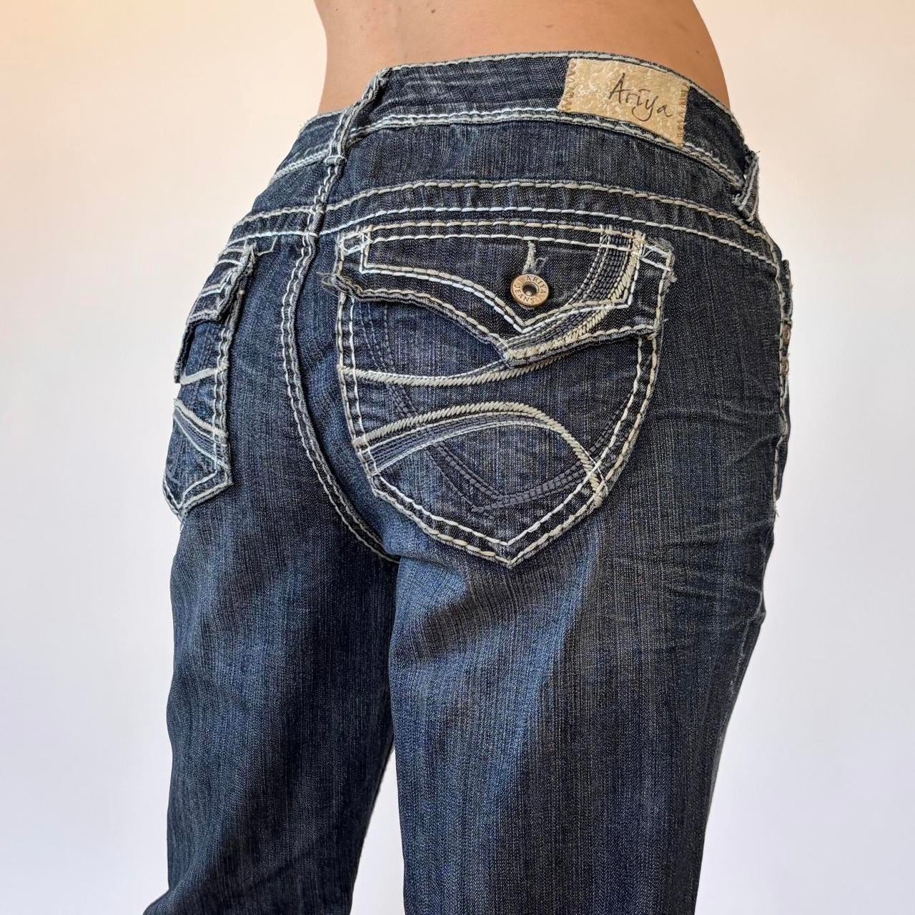 Y2K Dark Wash Low Rise Jeans (M)