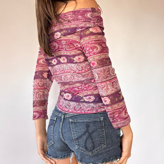 Y2K Mesh Roll Over Top (M)