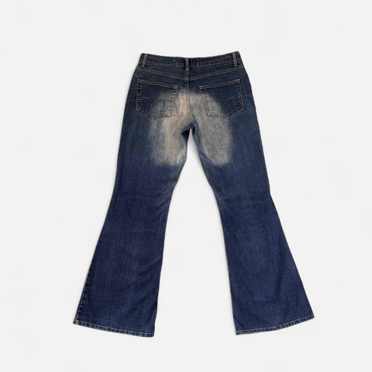 Y2K Airbrush Flare Jeans (M)