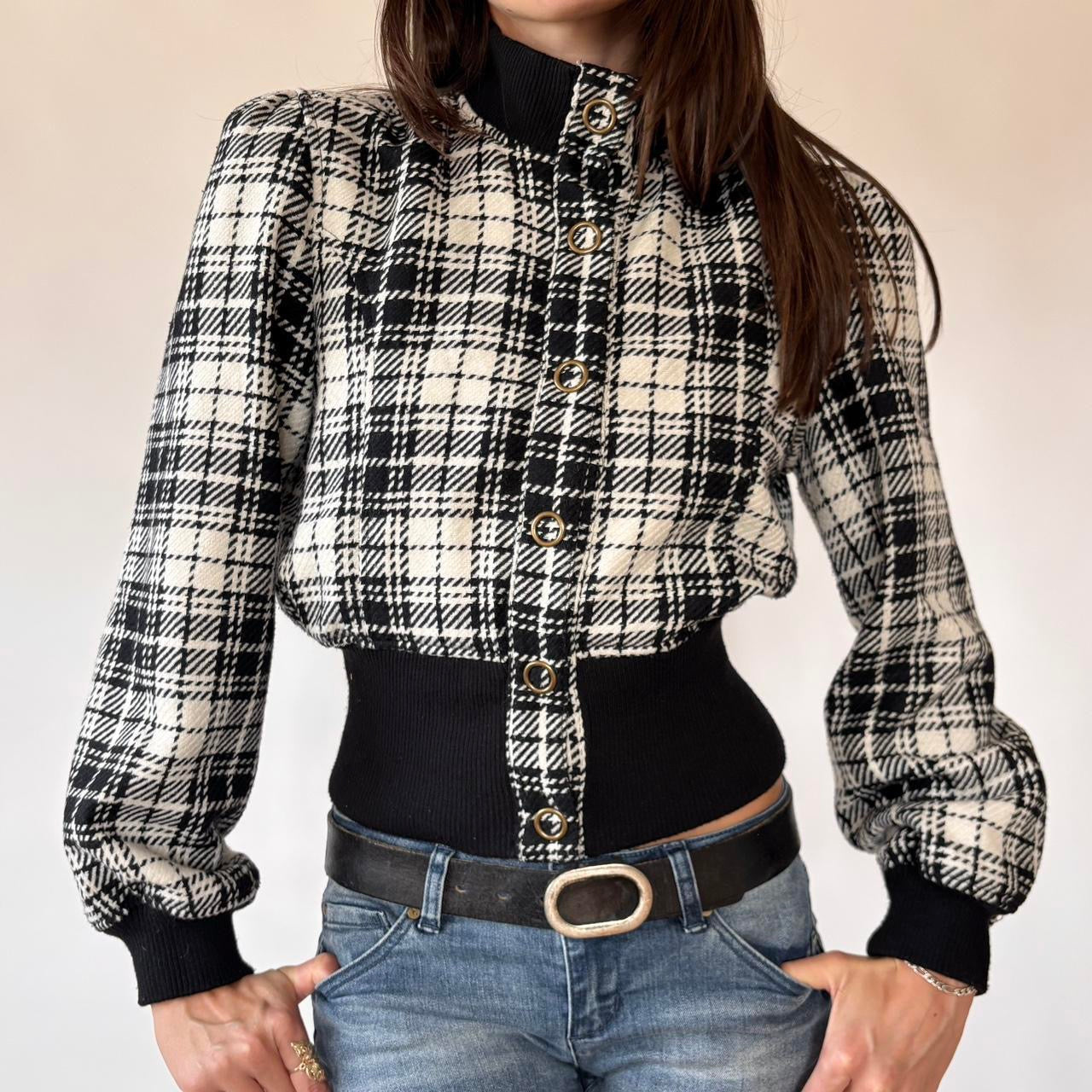 Y2K Houndstooth Jacket (M)