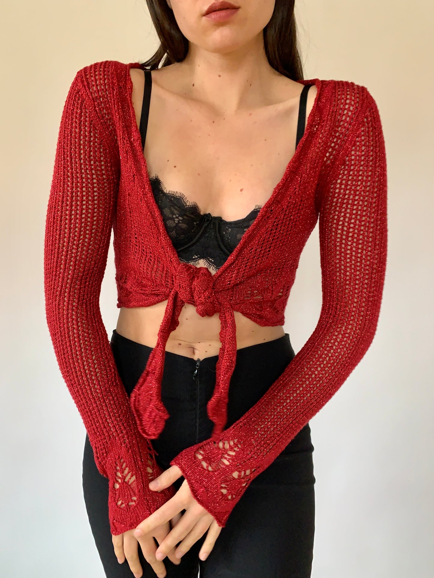 Y2K Crochet Cardigan - S/M