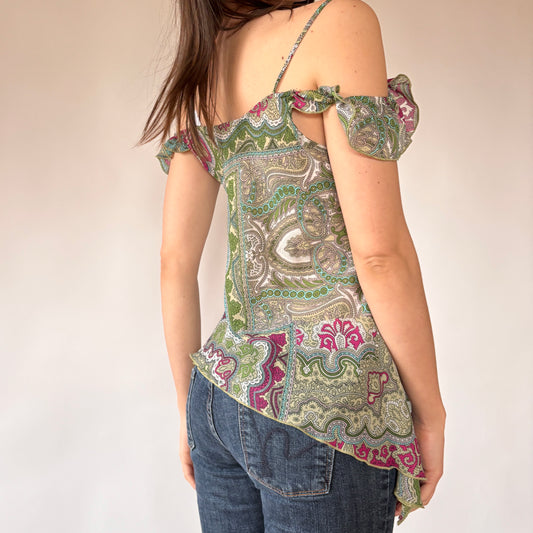 Y2K Whimsy Paisley Top (M)