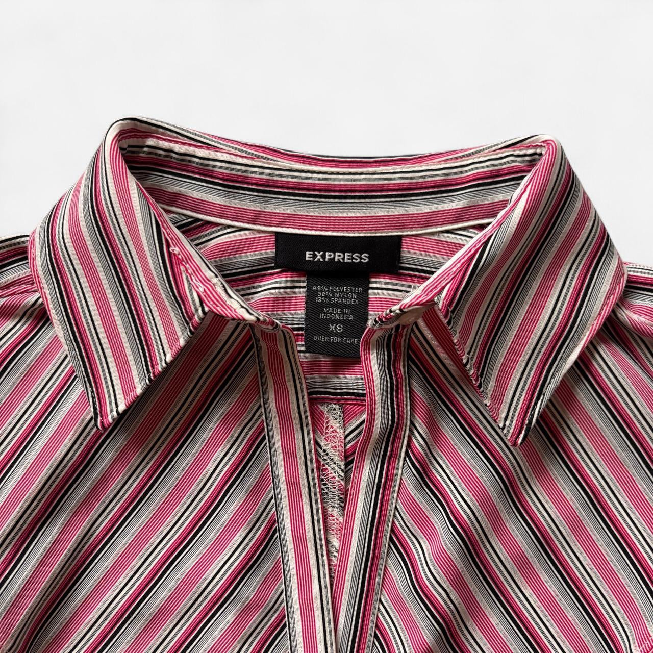 Y2K Striped Button Down Top (XS/S)