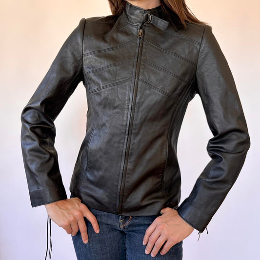 Italian Leather Moto Jacket (S)