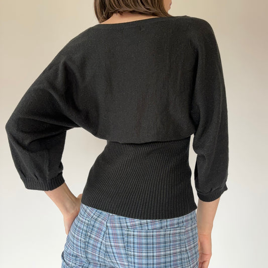 Y2K Glitter Knit Top (M)