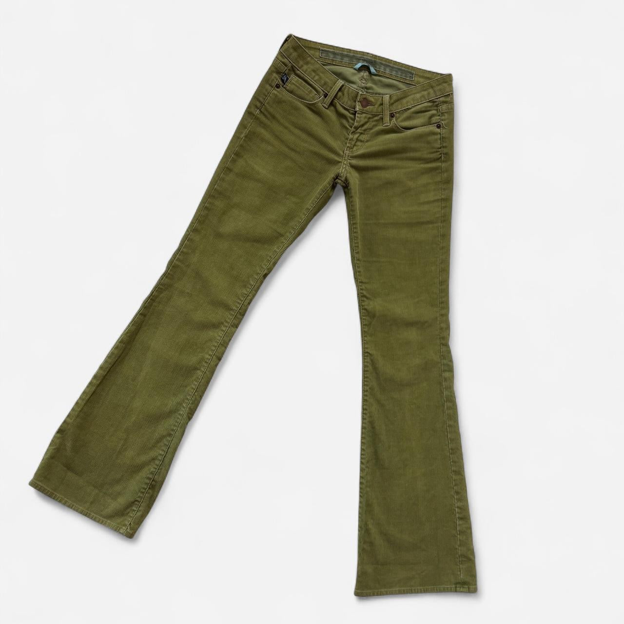 Y2K Low Rise Green Corduroys (XXS/XS)