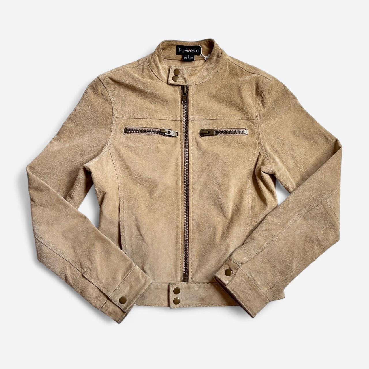 Y2K Suede Moto Jacket (XS/S)