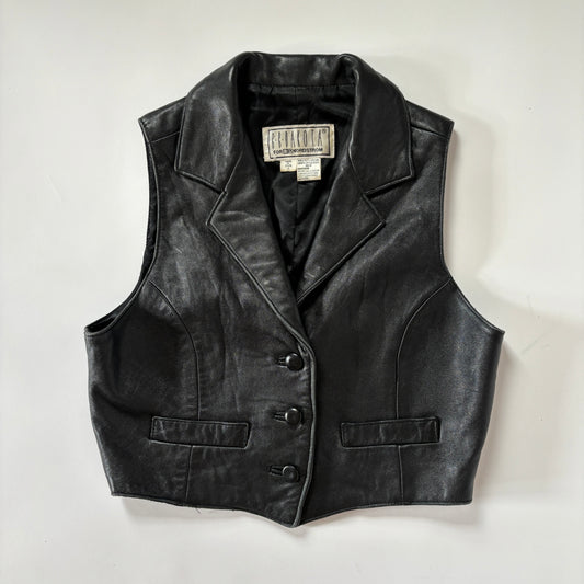 90s Noir Leather Vest (S)