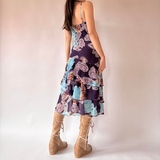 Y2K Mixed Print Dress (M)