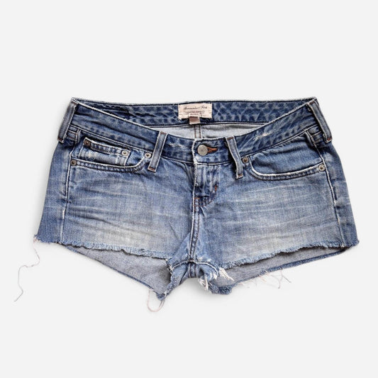 Y2K Low Rise Denim Micro Shorts (XS)