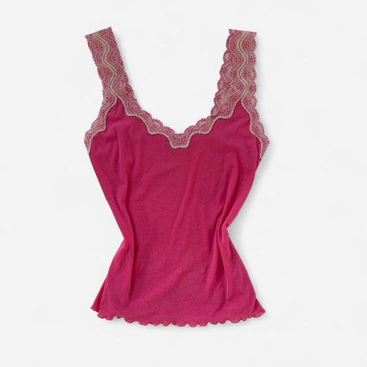 Y2K Pink Mesh Cami Top (S)
