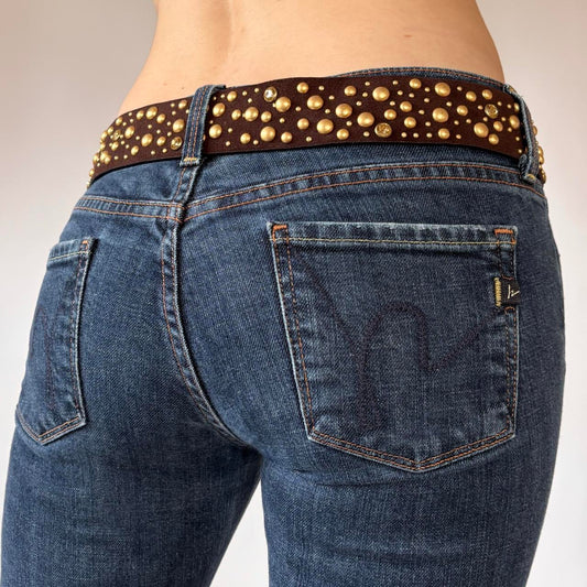 Y2K Suede Studded Belt (L/XL)