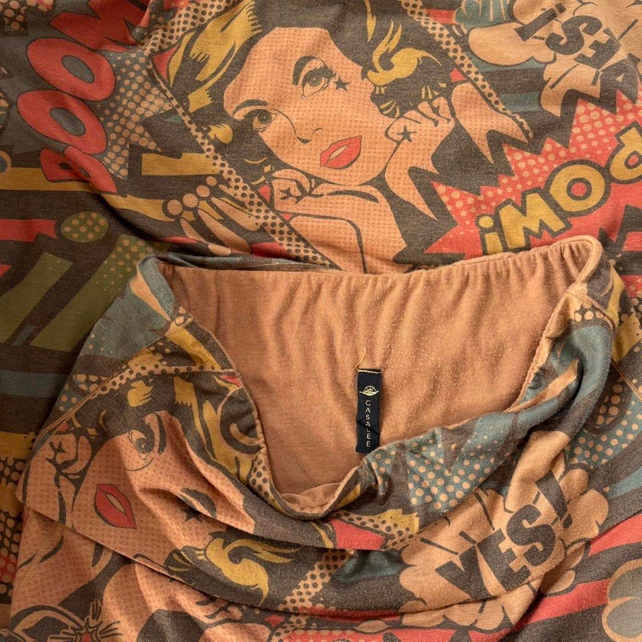 Y2K Graphic Pop Art Maxi Skirt (M/L)