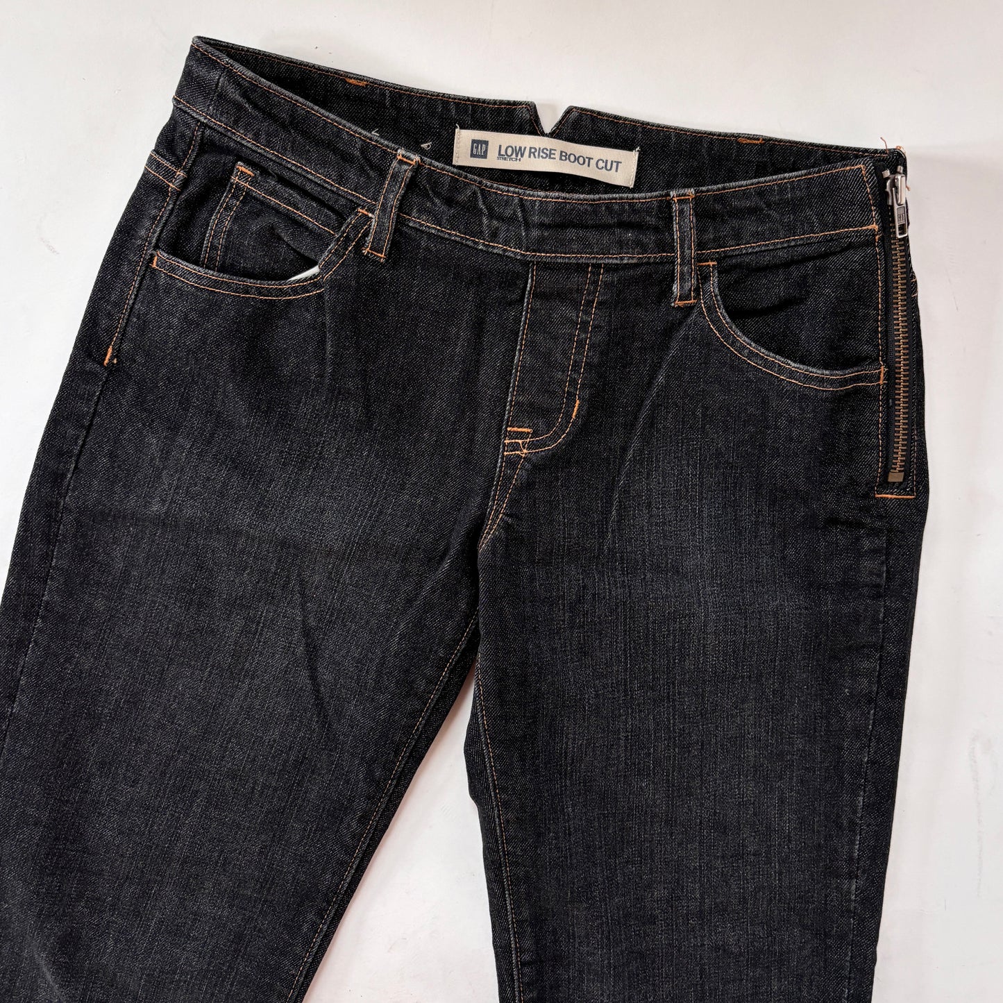 Y2K Side Zip Jeans - Black Wash (S)