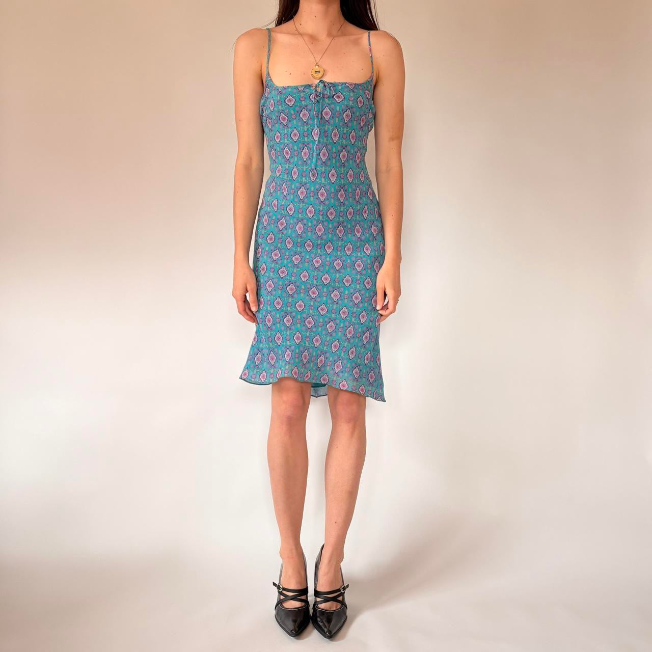Y2K Silk Midi Dress (S)