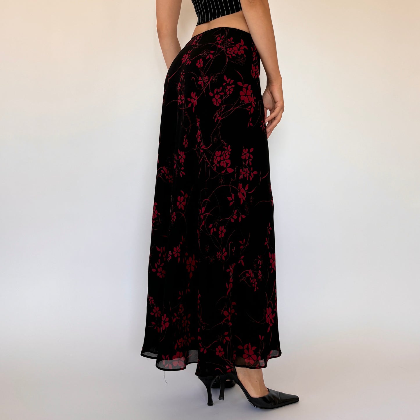 90s Floral Maxi Skirt (XS/S)