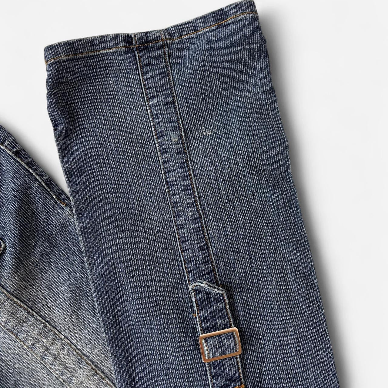 Y2K Buckle Flare Jeans (M)