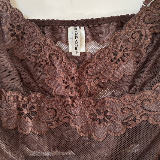 2000s Chocolate Lace Slip (S)