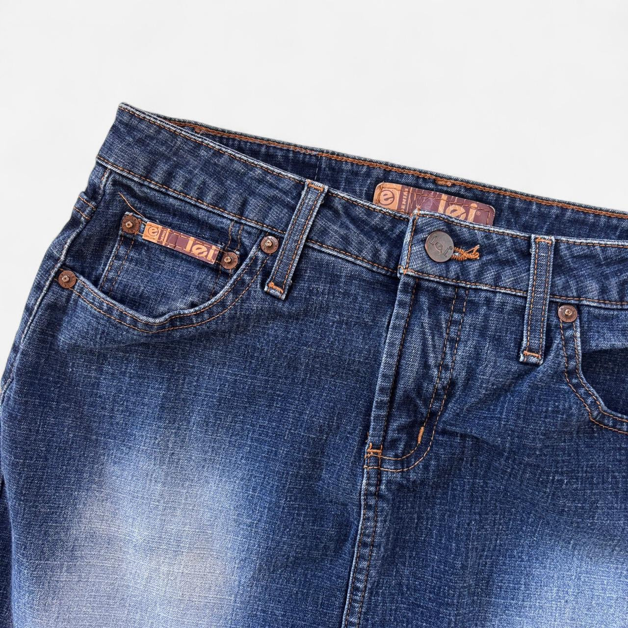 Y2K Faded Denim Skirt (S)