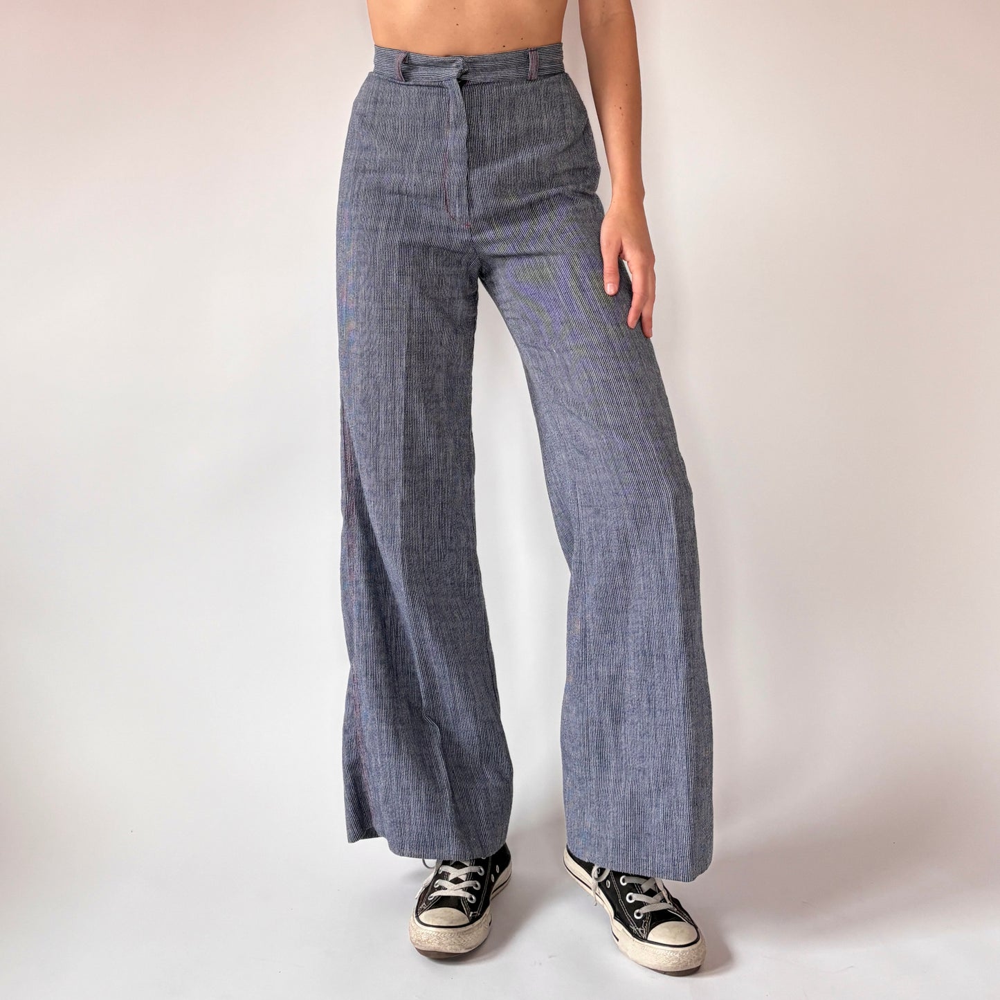 70s Bobbie Brooks Pinstripe Bellbottoms (XS)