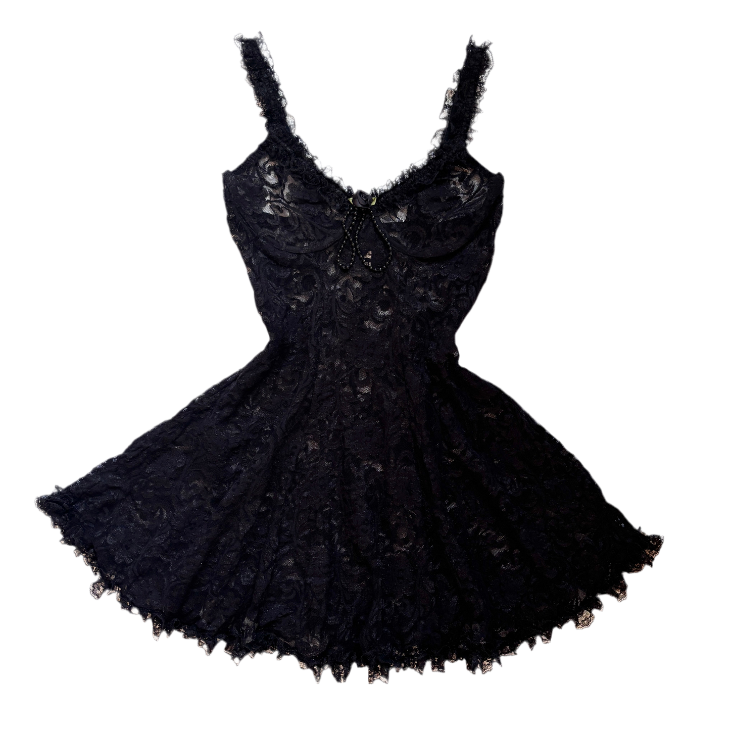 90s Noir Lace Mini Slip (XS)