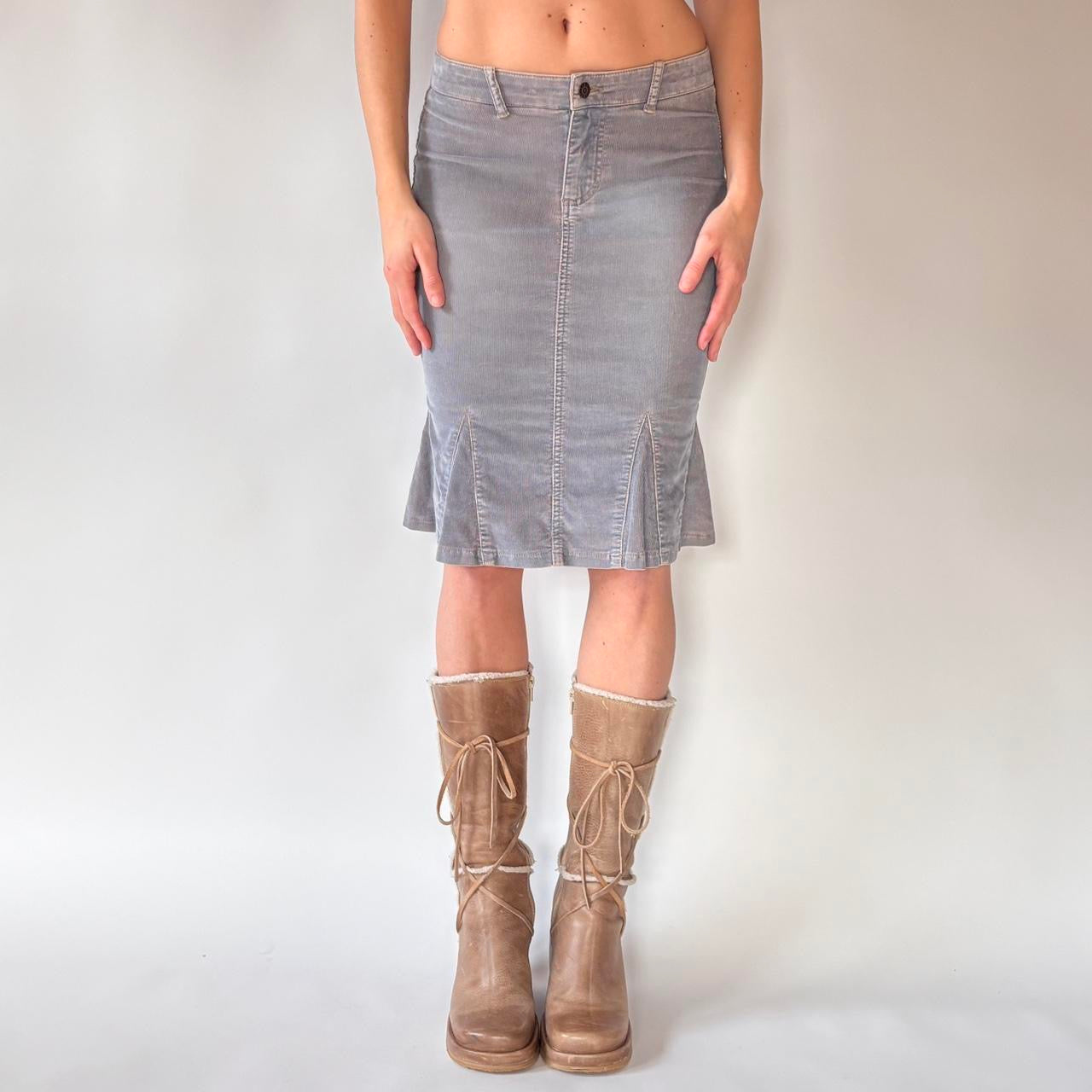 Y2K Guess Corduroy Midi Skirt (XS)