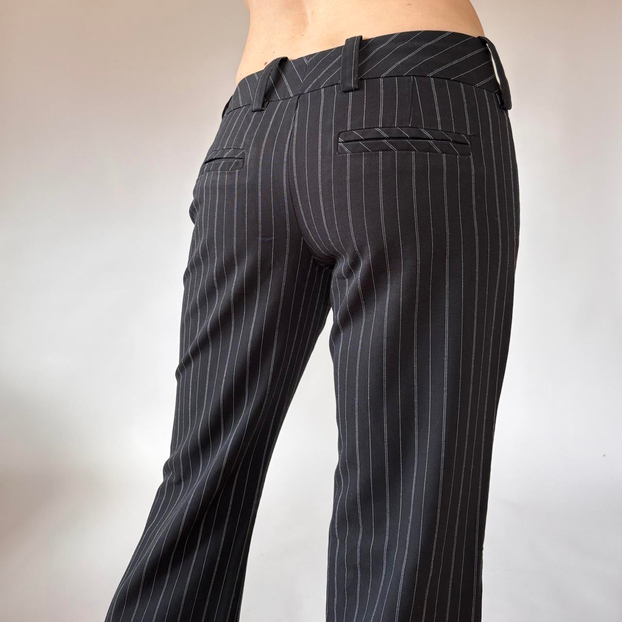 Y2K Low Rise Pinstripe Flares (XS)