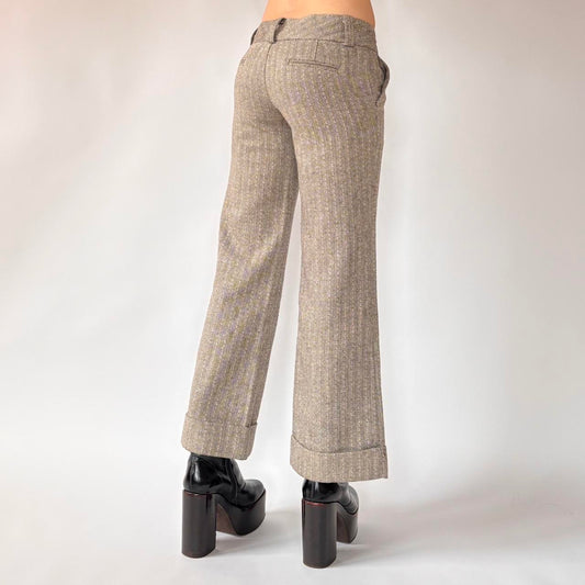 Y2K Low Rise Tweed Trousers (XS)