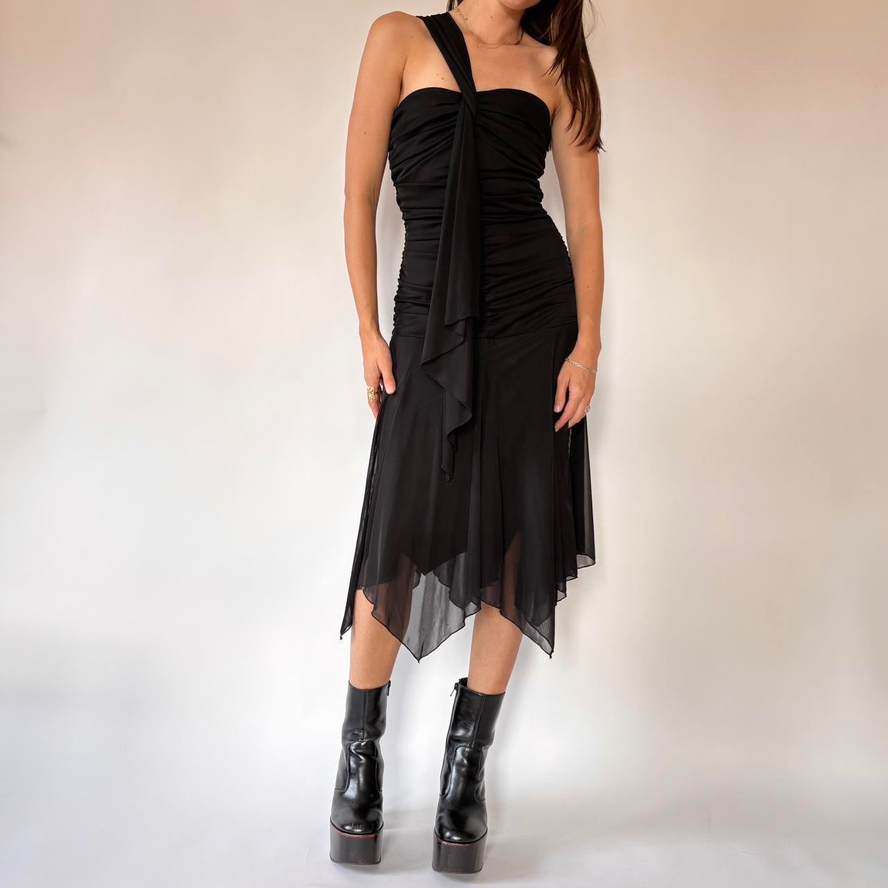 Y2K Noir Drop Waist Dress (M)