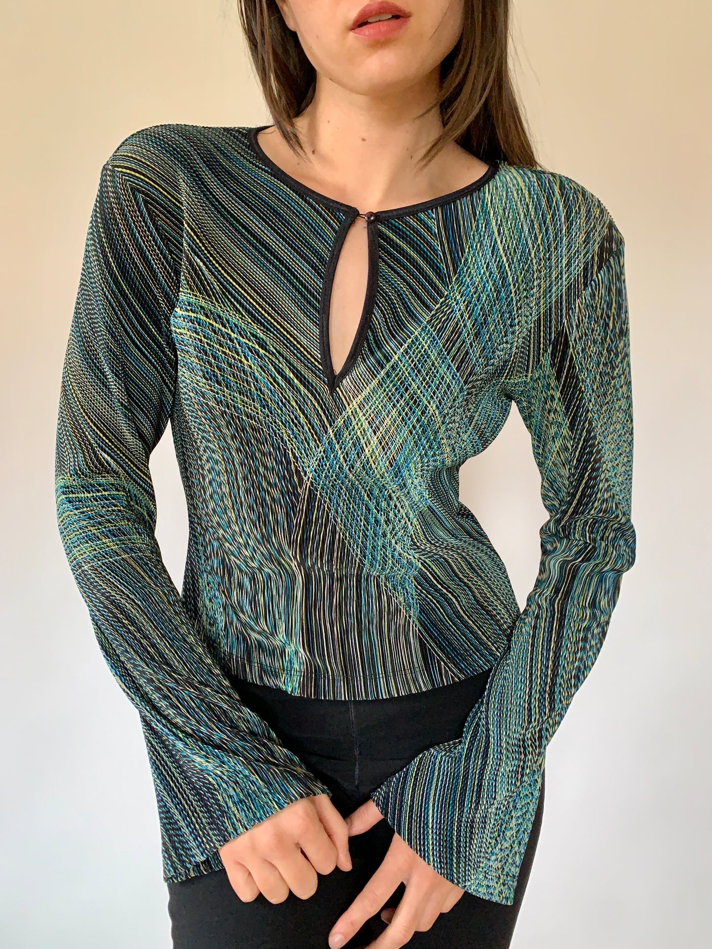 Y2K Geometric Blouse - Medium