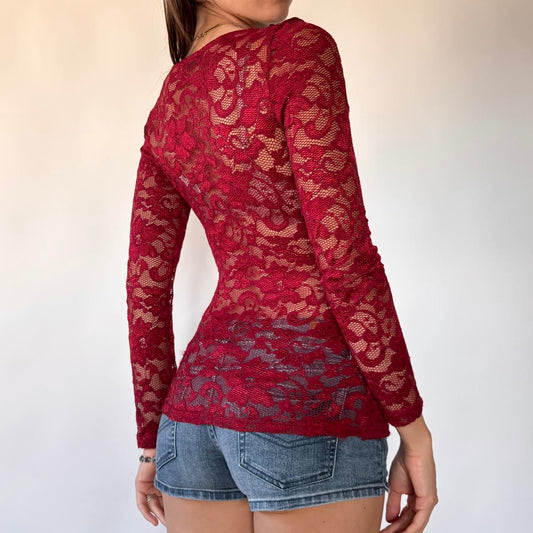 Crimson Lace Longsleeve (XS/S)