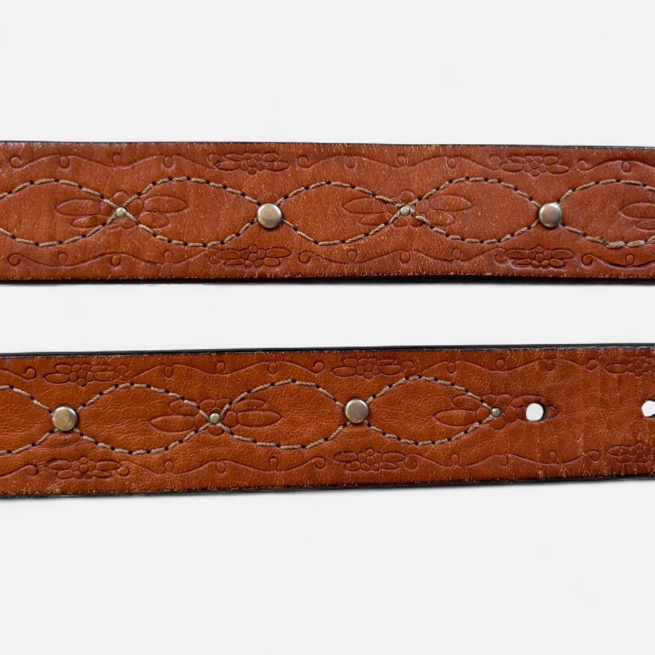 Embossed Genuine Leather Belt