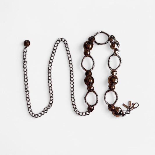 Y2K Silver Chain Belt (L/XL)