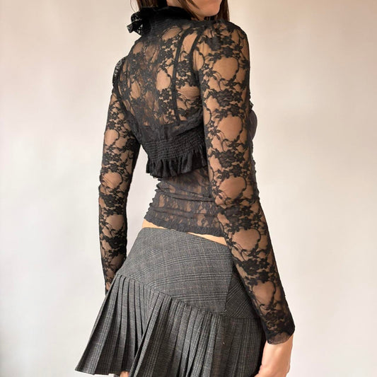 Deadstock Y2K Black Lace Bolero Sleeves (XS/S)