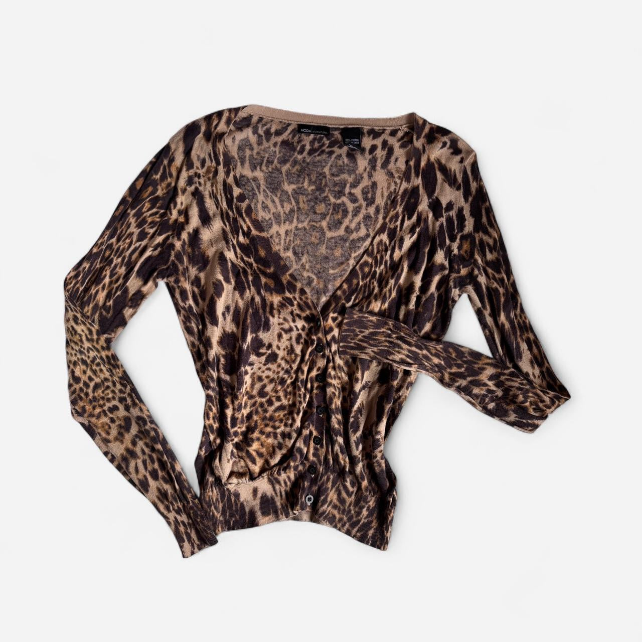Y2K Moda International Leopard Cardigan (M)