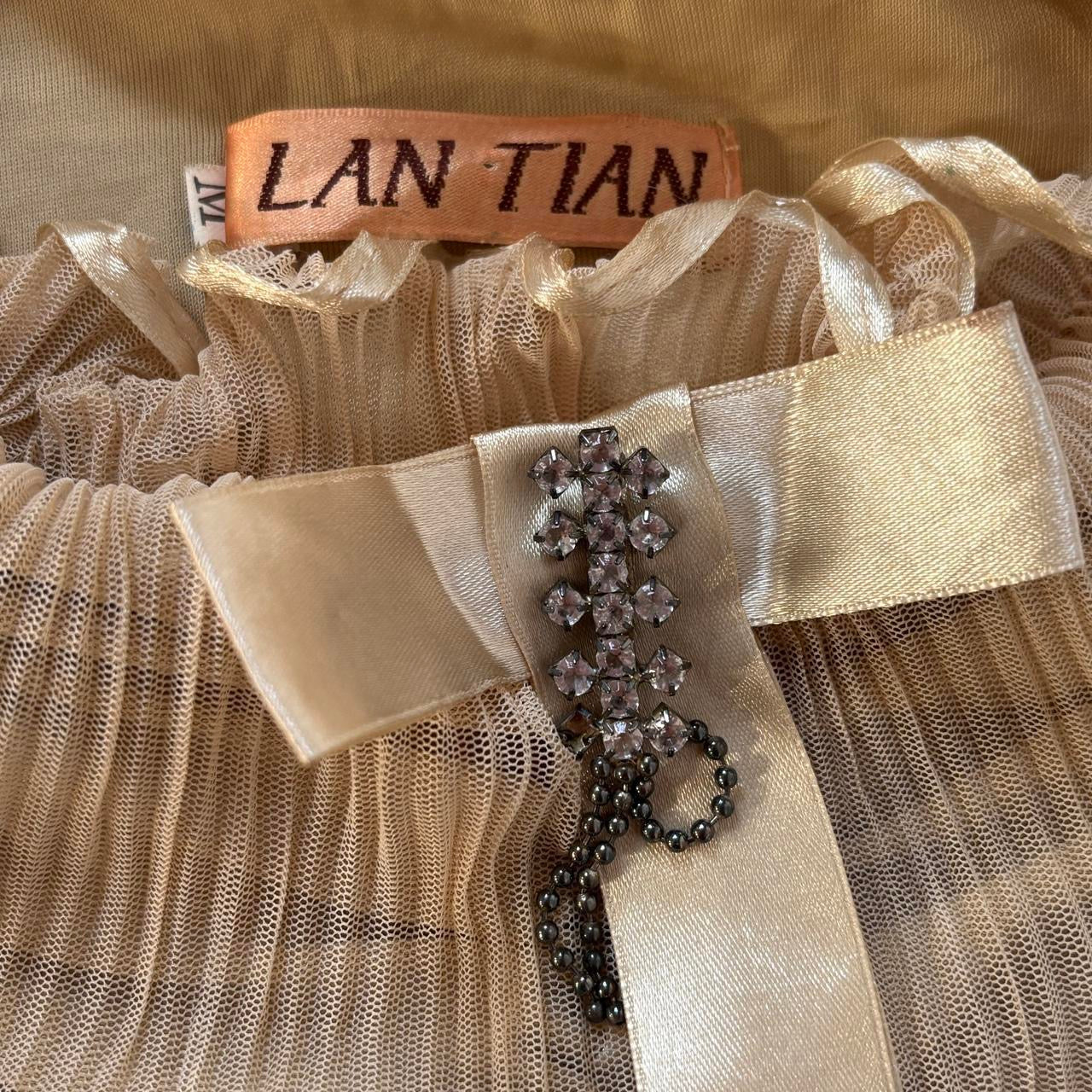 Ruffly Nude Off Shoulder Top (L)