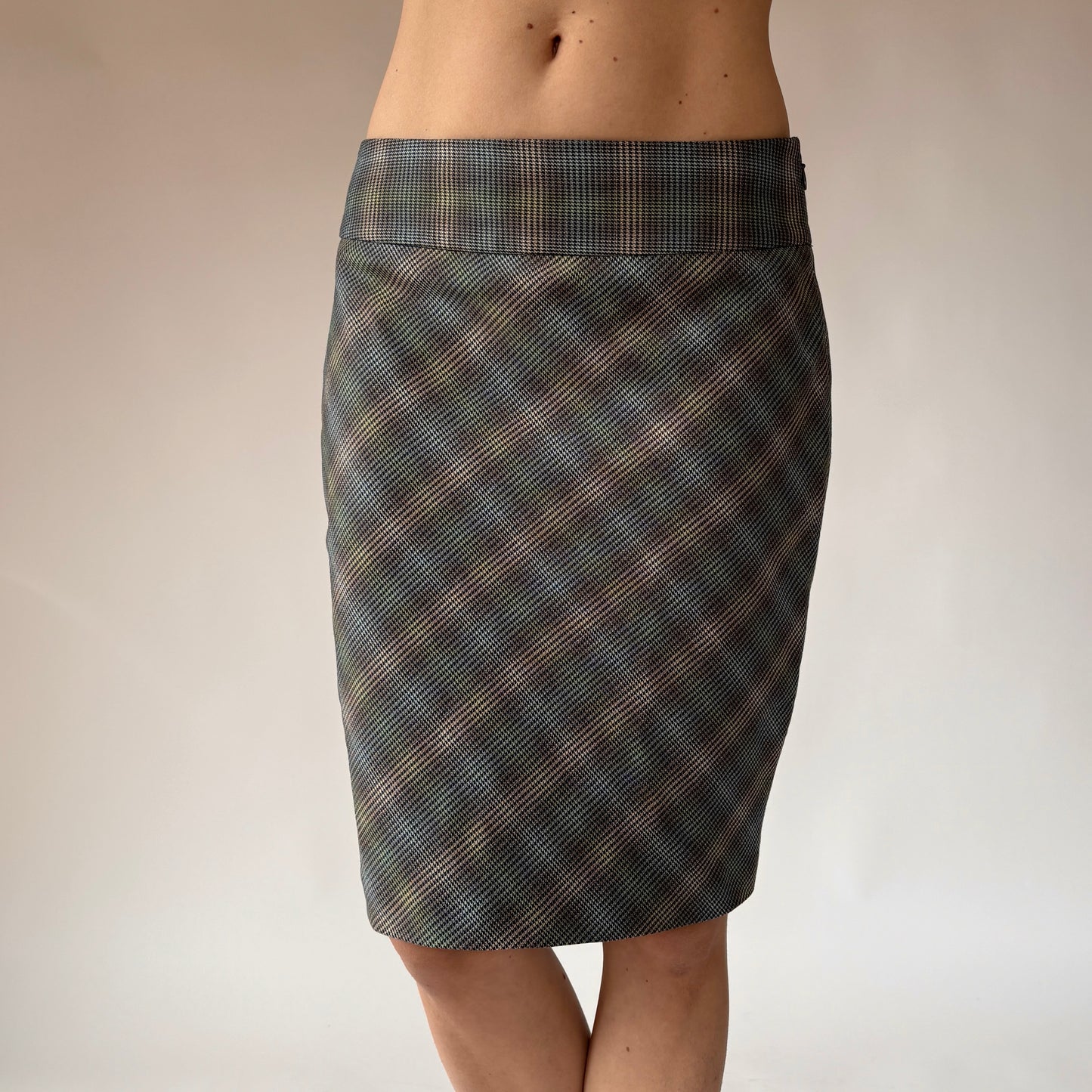 2000s Plaid Pencil Skirt (S)