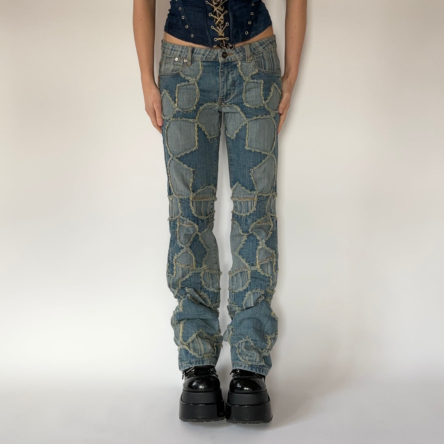 2000s Patchwork Jeans (S/M)