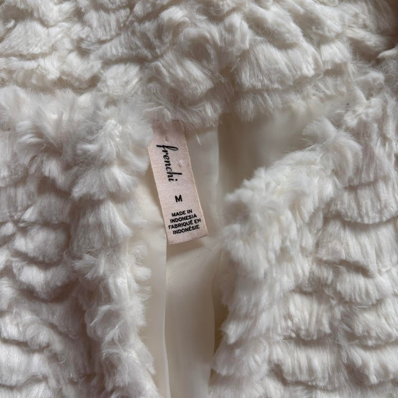 White Faux Fur Jacket (M)