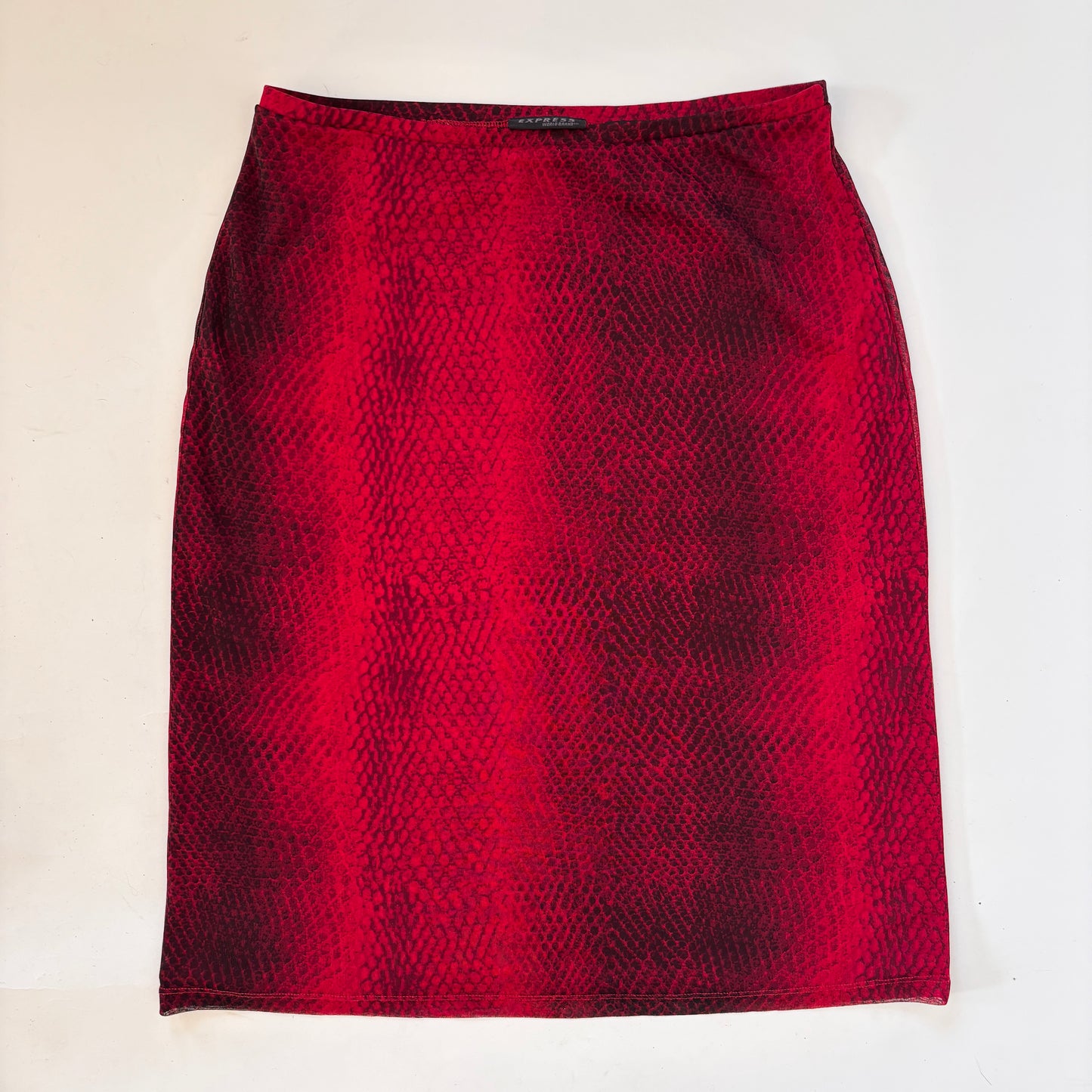 90s Snakeskin Mesh Midi Skirt (S/M)