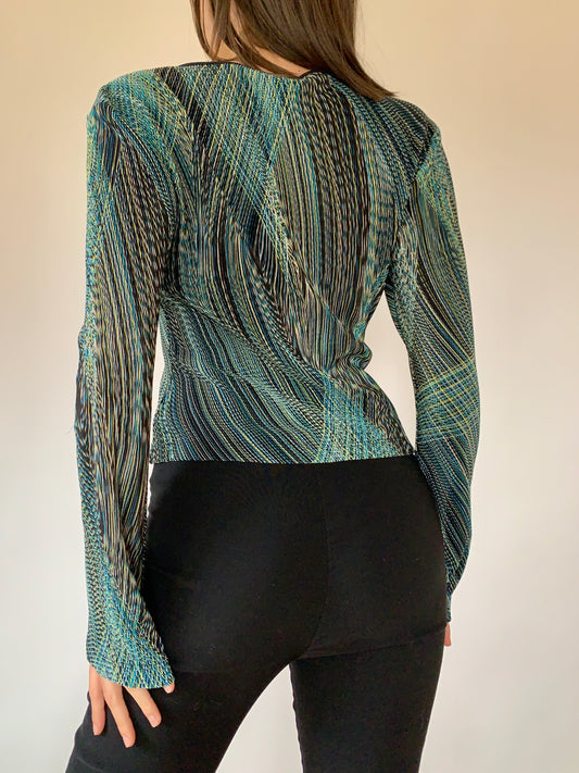 Y2K Geometric Blouse - Medium
